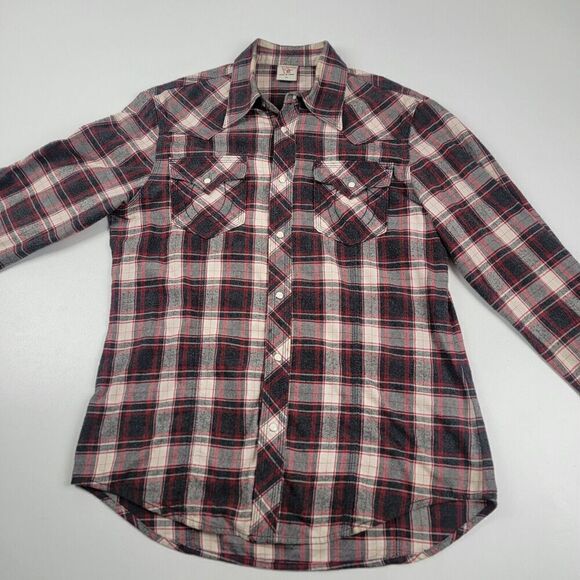 Vintage Y2K True Religion Pearl Snap Flannel Shirt Mens XL Red Plaid Western - Picture 4 of 13
